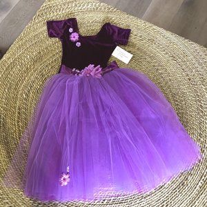 New Violet Purple Leotard & Tutu by Childhood Enchantment Medium Floral Ribbon M